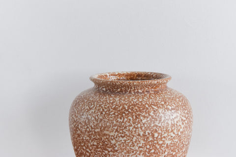 Vintage Brown Speckled Ceramic Vase by Langley Pottery