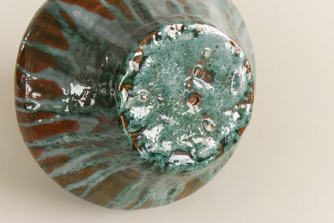 Vintage Brown and Green Studio Pottery Vase