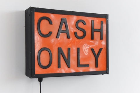 Vintage Cash Only Light Up Sign