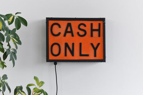 Vintage Cash Only Light Up Sign