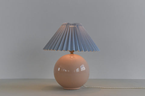 Vintage Ceramic Table Lamp with New Pleated Shade
