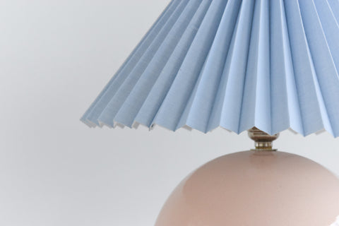 Vintage Ceramic Table Lamp with New Pleated Shade