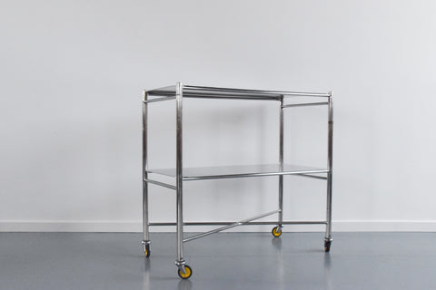 Vintage Stainless Steel Medical / Dental Trolley