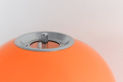 Vintage Chrome and Orange Plastic Mushroom Table Lamp