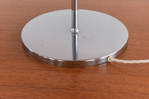 Vintage Chrome and Orange Plastic Mushroom Table Lamp