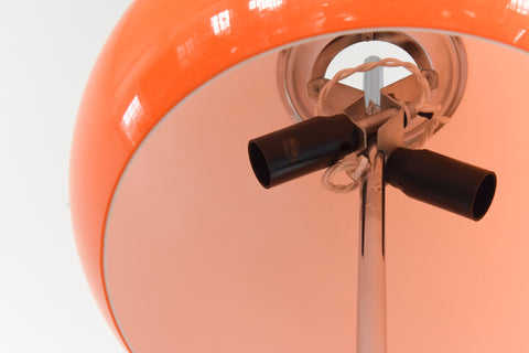 Vintage Chrome and Orange Plastic Mushroom Table Lamp