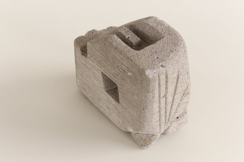 Vintage Concrete Brutalist Abstract Sculpture