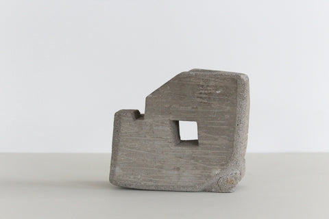 Vintage Concrete Brutalist Abstract Sculpture