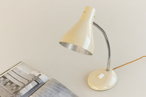 Vintage Cream Herbert Terry & Sons Gooseneck Lamp for Anglepoise