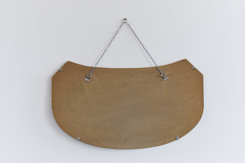 Vintage Frameless Crescent Bevelled Mirror