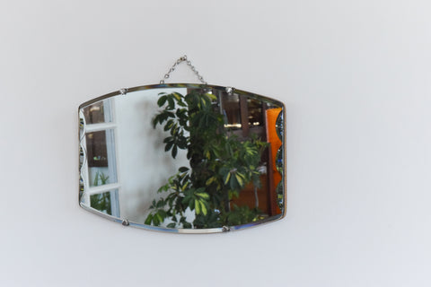 Vintage Frameless Scollop Bevelled Wall Mirror