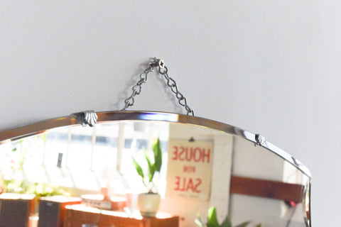 Vintage Frameless Scollop Bevelled Wall Mirror