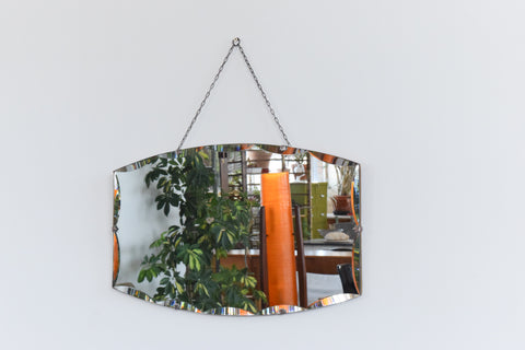 Vintage Frameless Curved Bevelled Mirror
