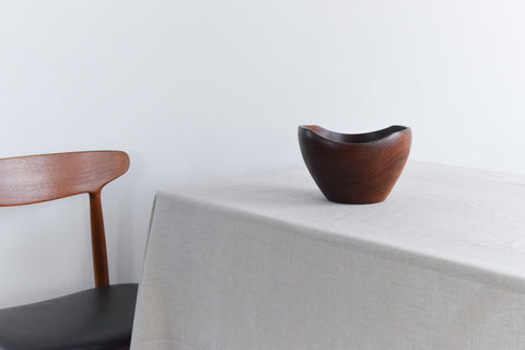 Vintage Danish Handcrafted Wooden Bowl