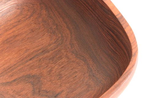 Vintage Danish Handcrafted Wooden Square Bowl