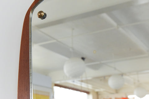 Vintage Danish Teak Framed Asymmetric Mirror