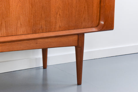 Vintage Danish Teak Tambour Door Sideboard by Bernhard Pedersen & Son Model 142