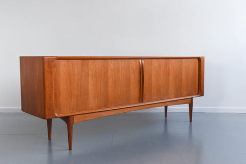 Vintage Danish Teak Tambour Door Sideboard by Bernhard Pedersen & Son Model 142