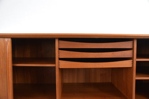 Vintage Danish Teak Tambour Door Sideboard by Bernhard Pedersen & Son Model 142