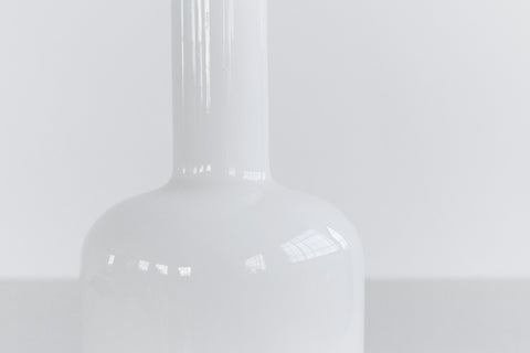 Vintage Danish White Opal Glass Vase by Otto Brauer for Holmegaard