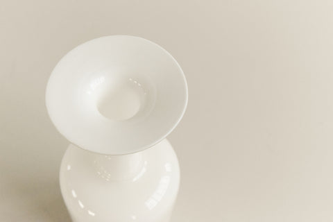 Vintage Danish White Opal Glass Vase by Otto Brauer for Holmegaard
