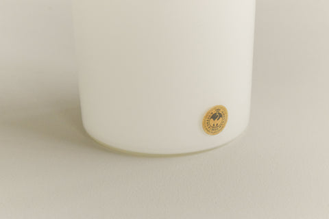 Vintage Danish White Opal Glass Vase by Otto Brauer for Holmegaard