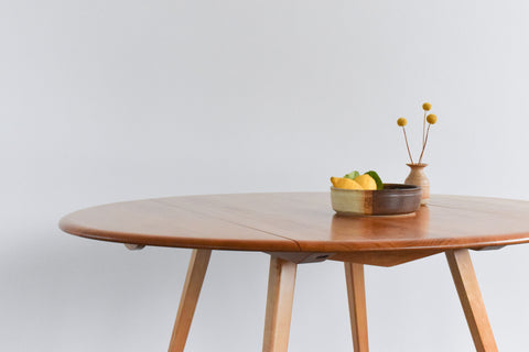 Vintage Ercol Oval Drop Leaf Dining Table Model 384 Lucian Ercolani