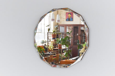 Vintage Frameless Bevelled Mirror