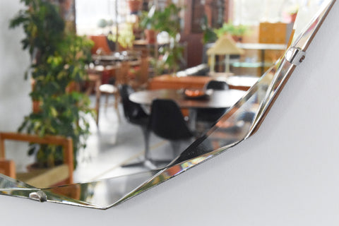 Vintage Frameless Bevelled Mirror