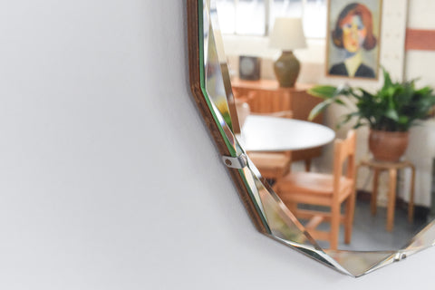 Vintage Frameless Bevelled Mirror