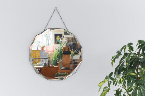 Vintage Frameless Bevelled Mirror