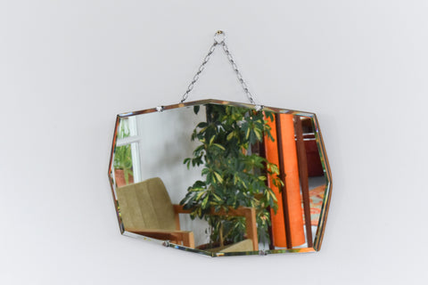 Vintage Frameless Bevelled Mirror