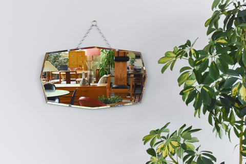 Vintage Frameless Bevelled Mirror