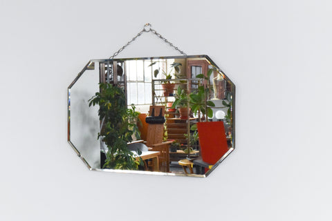 Vintage Frameless Octagonal Bevelled Mirror