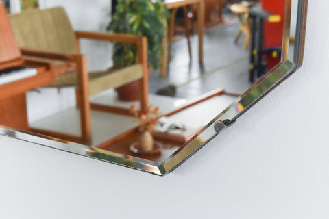 Vintage Frameless Octagonal Bevelled Mirror