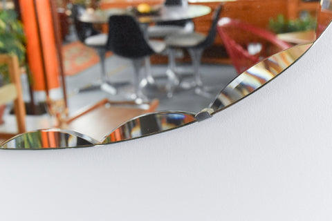 Vintage Frameless Oval Bevelled Mirror
