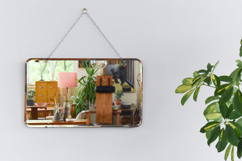 Vintage Frameless Rectangular Bevelled Mirror