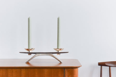 Vintage German Silver-plated Ikora Style Candelabra by Kurt Radtke