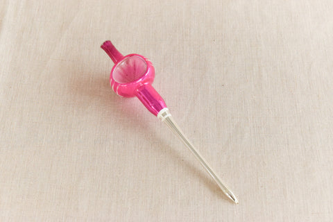 Vintage Pink and Silver Glass Christmas Tree Topper