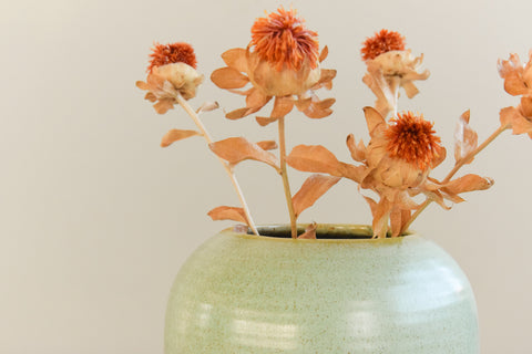 Vintage Green Ceramic Vase