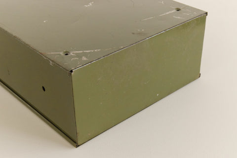Vintage Green Metal Filing Box Single Drawer Veteran Series