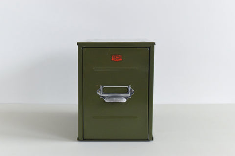 Vintage Green Metal Filing Box Single Drawer Veteran Series