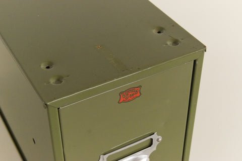 Vintage Green Metal Filing Box Single Drawer Veteran Series