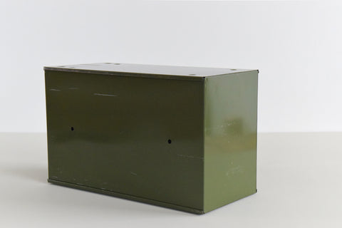 Vintage Green Metal Filing Box Single Drawer Veteran Series