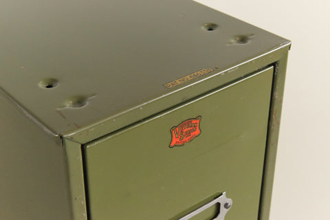 Vintage Green Metal Filing Box Single Drawer Veteran Series