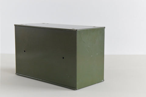 Vintage Green Metal Filing Box Single Drawer Veteran Series