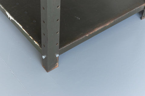 Vintage Green Metal Industrial Shelving
