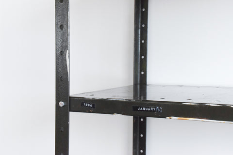 Vintage Green Metal Industrial Shelving