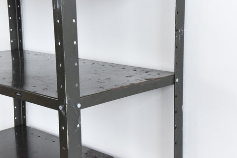 Vintage Green Metal Industrial Shelving
