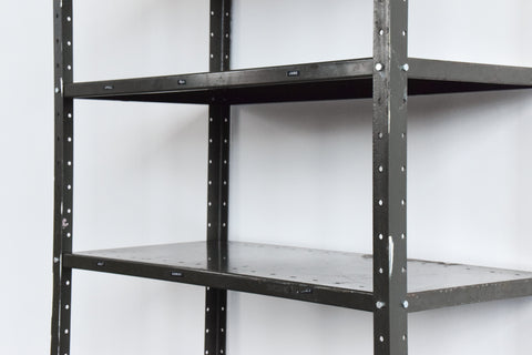 Vintage Green Metal Industrial Shelving